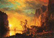 Sunset in the  Rockies Albert Bierstadt